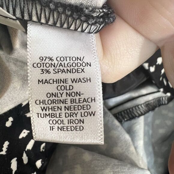 Loft Dress Pants Ankle Marisa Sketched Polka Dots Black & White Structure Sz 14 - Picture 7 of 11